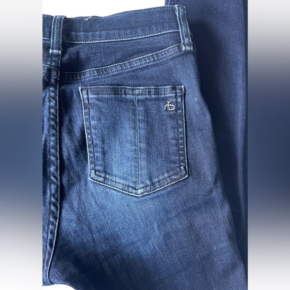 Rag & Bone 10 Inch Skinny Jeans Dark Wash Stretch Size 24 MSRP $195 - Picture 4 of 15
